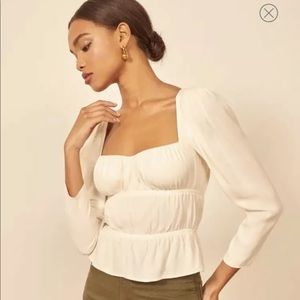 NWOT Reformation Plath Top White Size Medium